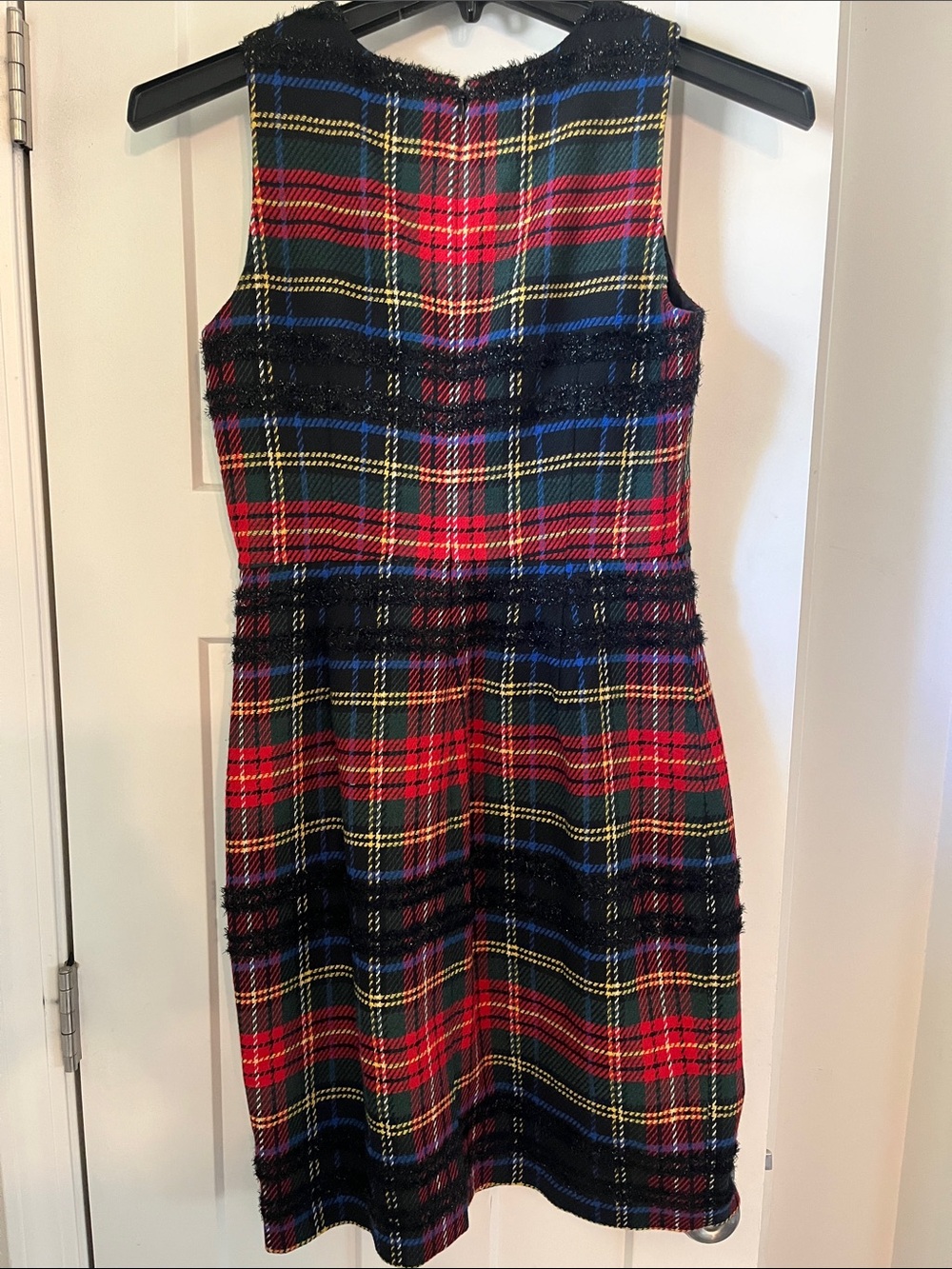 J Crew Sleeveless Red Plaid Sheath Dress - Picture 6 of 7